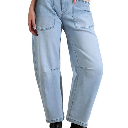 Women Retro Sle Cotton Fabric Mid-Rise