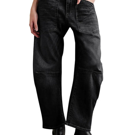 Women Retro Sle Cotton Fabric Mid-Rise