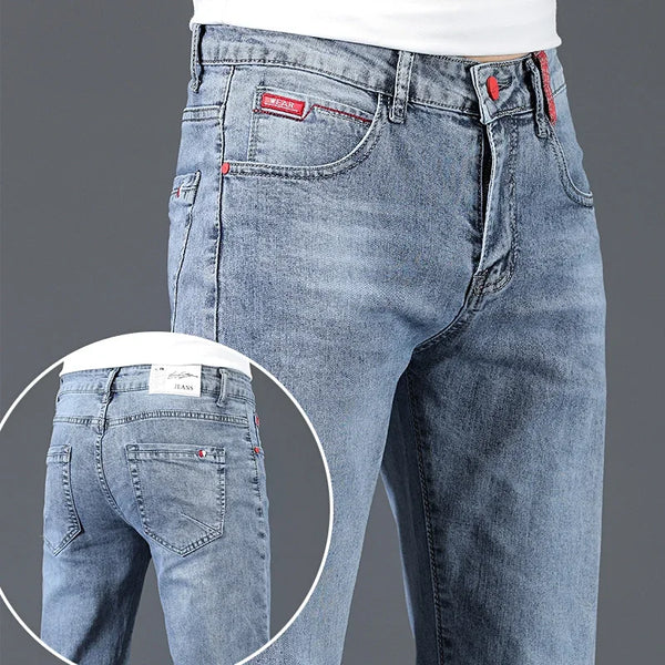 Skinny Jeans Trendy Stretch Straight Male Blue Grey