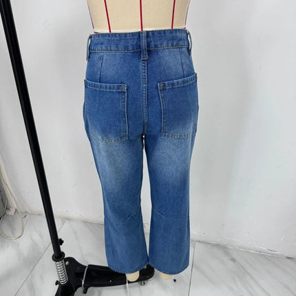 Women Retro Sle Cotton Fabric Mid-Rise