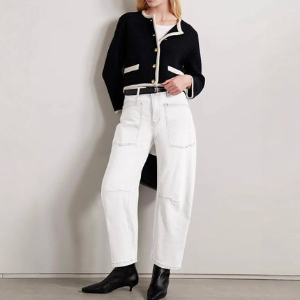 Women Retro Sle Cotton Fabric Mid-Rise