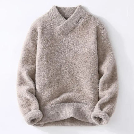 Korean style men's warm sweater V-neck