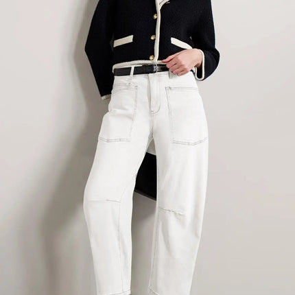 Women Retro Sle Cotton Fabric Mid-Rise