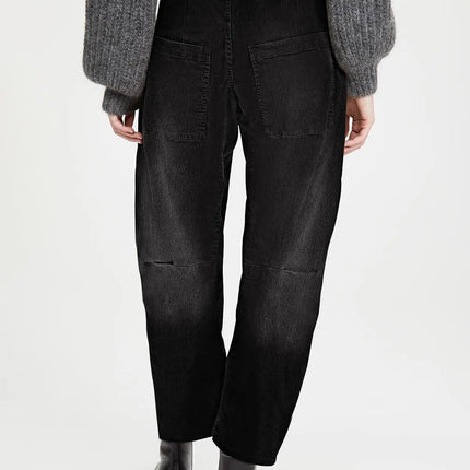 Women Retro Sle Cotton Fabric Mid-Rise