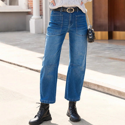 Women Retro Sle Cotton Fabric Mid-Rise