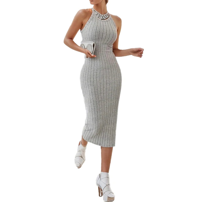 Neck Bodycon Midi Dress