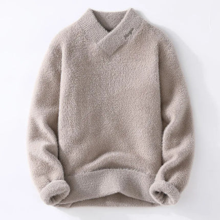 Korean style men's warm sweater V-neck