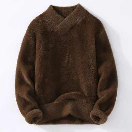 Korean style men's warm sweater V-neck