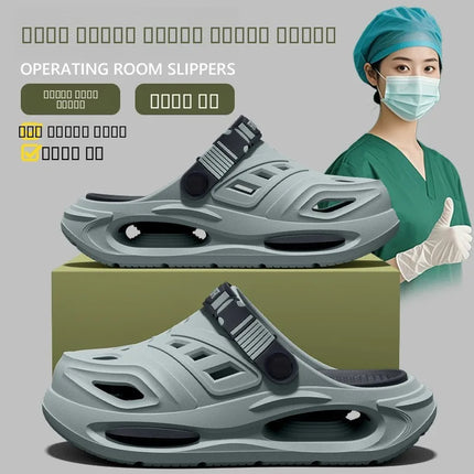 Men's Arch Support Hole Hole oes Summer Outdoor Wear Long Standing Not Tired Foot Anti-Slip Deodorant Slippers