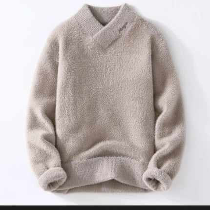 Korean style men's warm sweater V-neck
