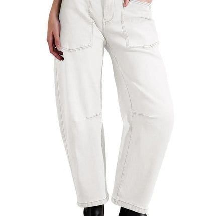 Women Retro Sle Cotton Fabric Mid-Rise