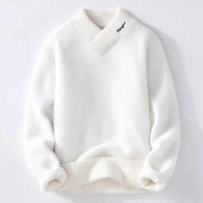 Korean style men's warm sweater V-neck