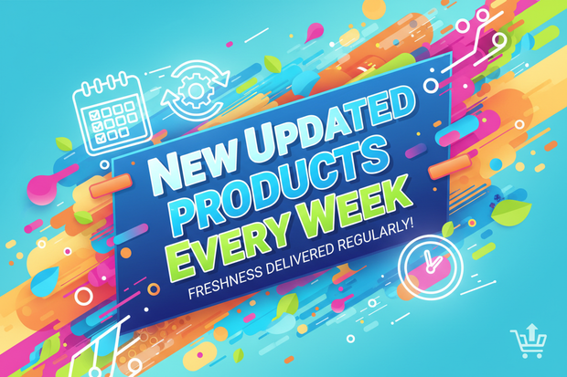 create ad image "New Updated Products Every Week"